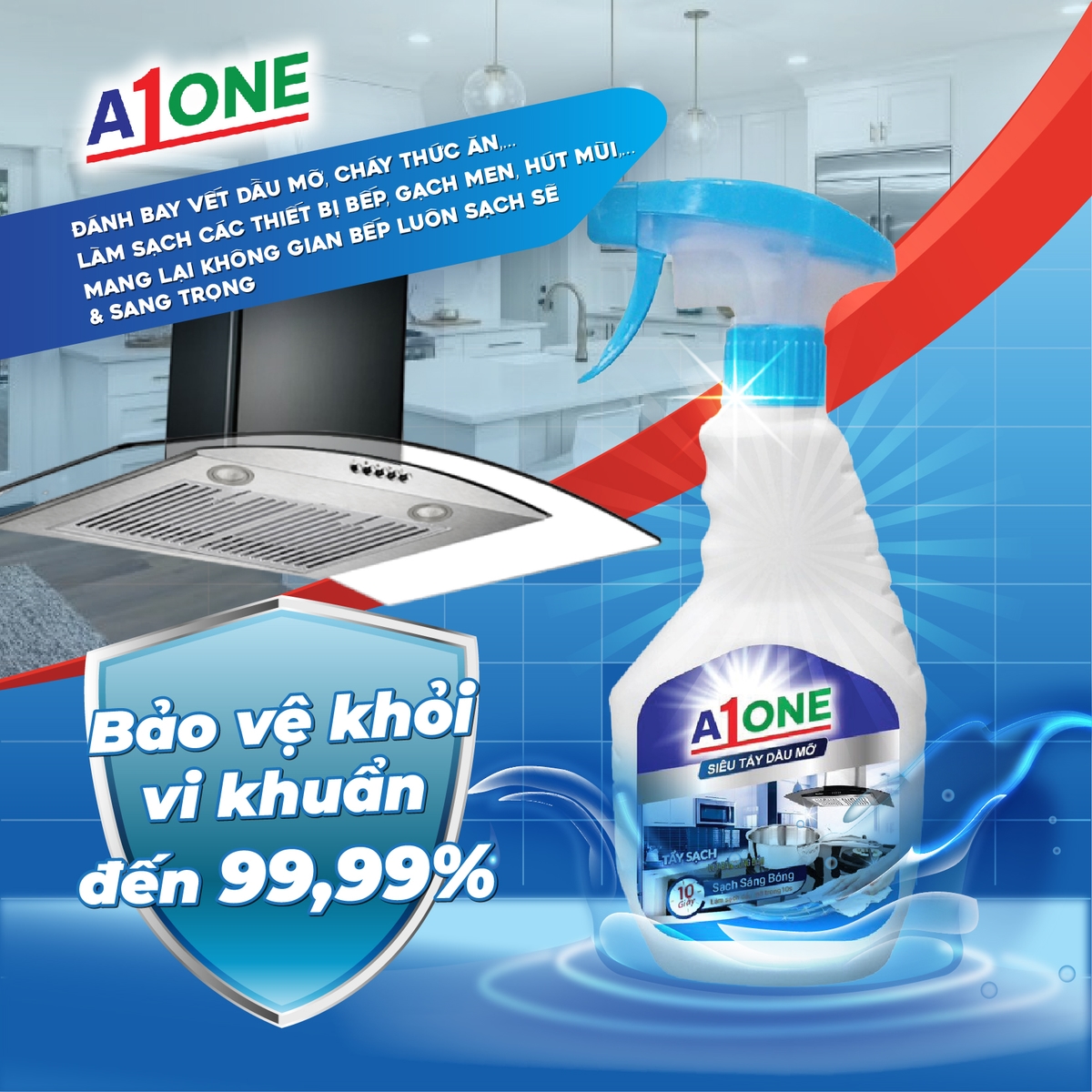 Siêu tẩy dầu mỡ A1ONE 500ml